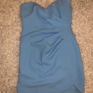 Karlie strapless blue bodycon party dress